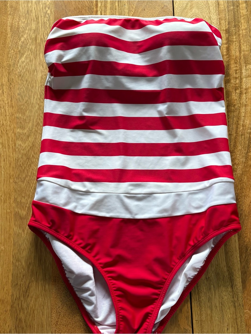Venus Women’s Red & White Striped One-Piece Swimsuit size 8